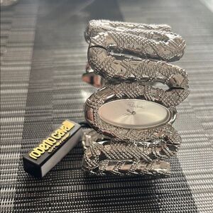 Roberto Cavalli Metallic Snake Cuff